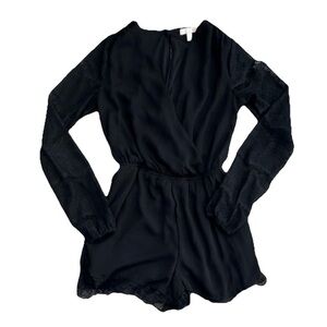Gianni Bini Black Lace Detail Romper